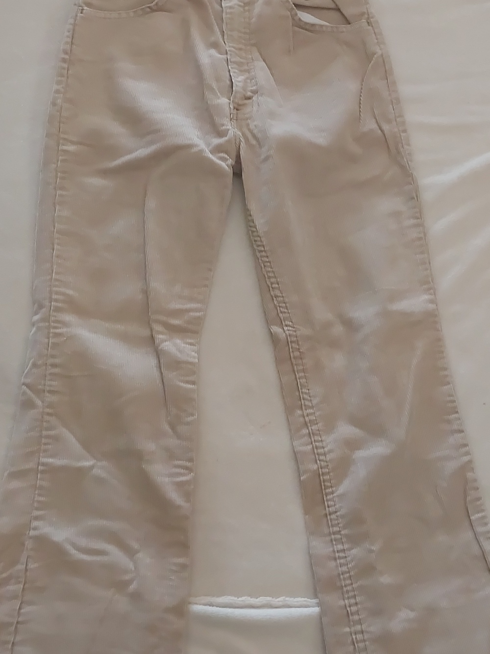 Vintage 70s Levi's Saddleman Corduroy Bootcut Slim Jeans Boys 14 Beige 416-1523